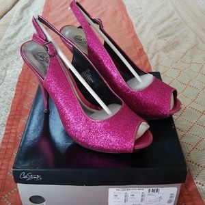 Pink sparkle heels